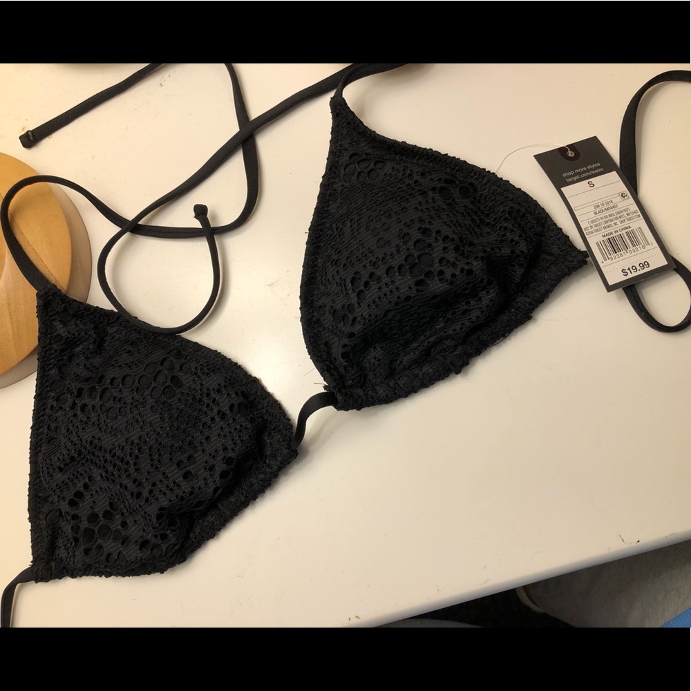 Black Bathing Suit Tie Top, NEVER WORN